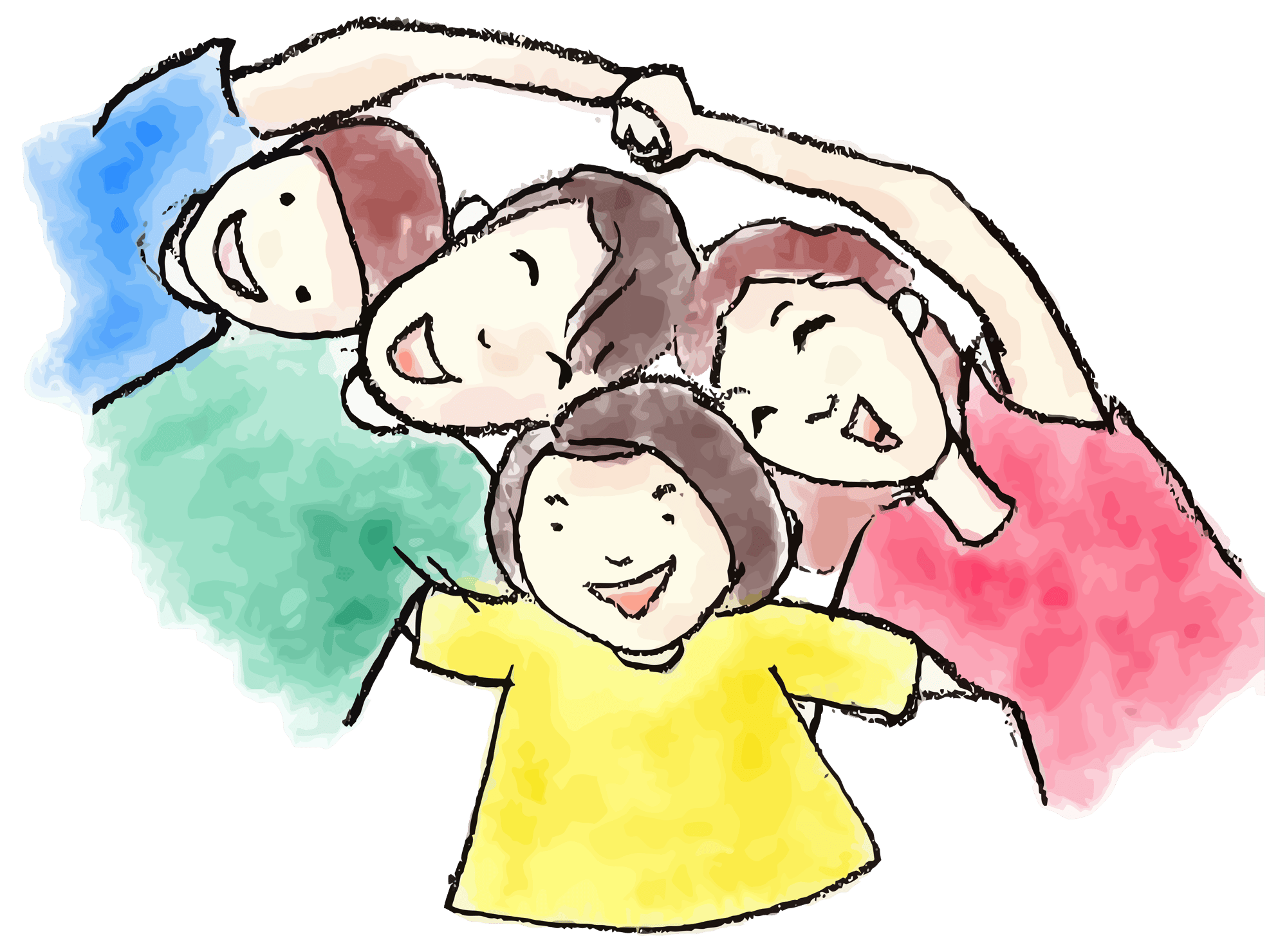 Illustration of a family smiling