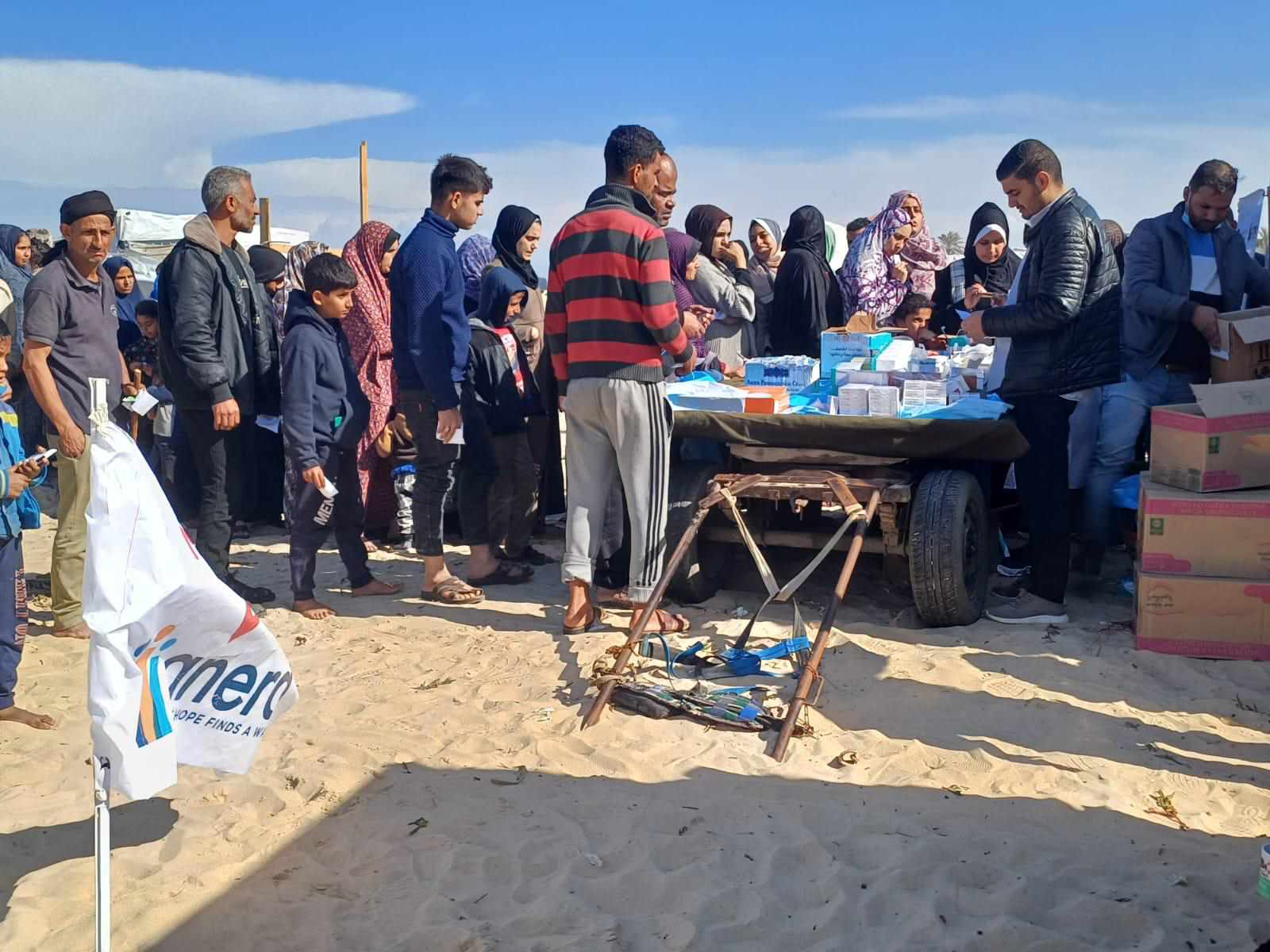 Queues at health care centre in Gaza  copyright Anera - IHP